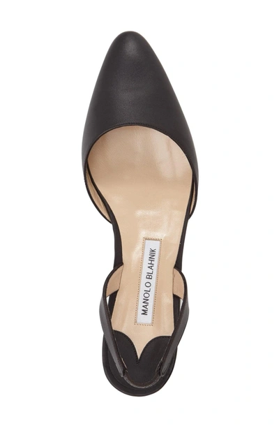 Shop Manolo Blahnik Aspro Block Heel Pump In Black Leather