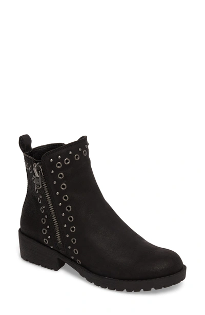 Shop Lucky Brand Hannie Embellished Bootie In Black Leather