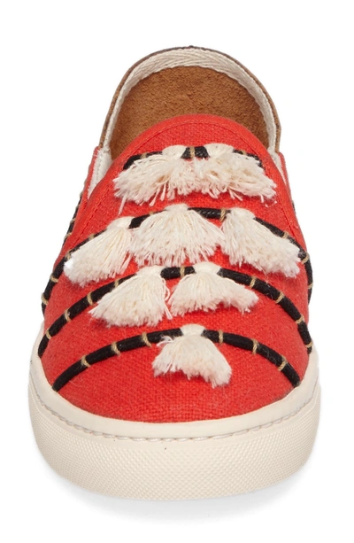 Shop Soludos Tassel Slip-on Sneaker In Red/ Beige