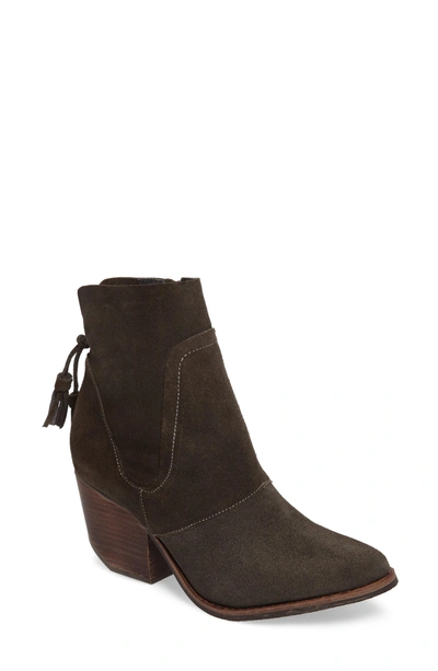 Shop Matisse Laney Notched Heel Bootie In Charcoal Suede