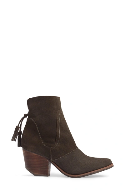 Shop Matisse Laney Notched Heel Bootie In Charcoal Suede