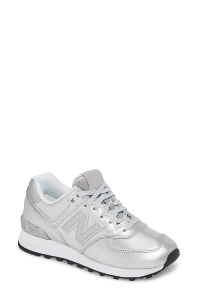 New Balance 574 Glitter Punk Sneaker In Silver | ModeSens