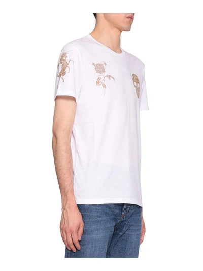 Shop Alexander Mcqueen Cotton Skull T-shirt In Bianco