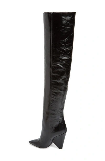 Shop Saint Laurent Niki Over The Knee Boot In Black