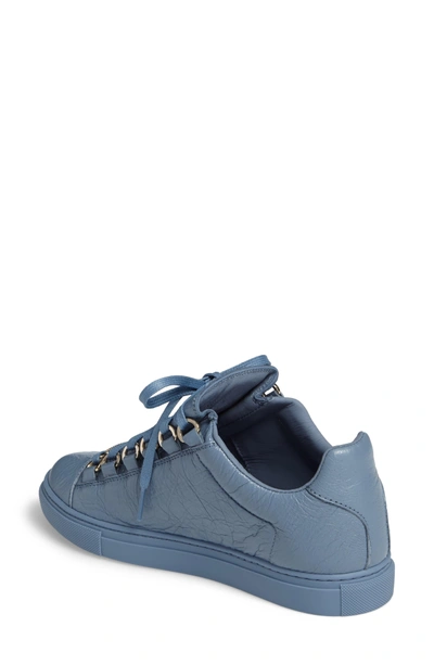 Shop Balenciaga Low Top Sneaker In Blue Leather