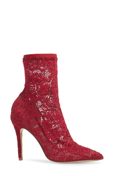 Shop Charles By Charles David Player Sock Bootie In Scarlet Lace