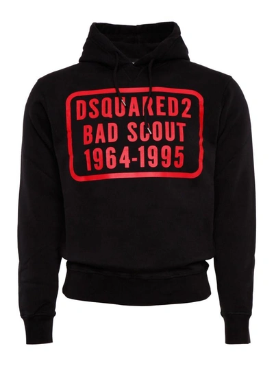 Shop Dsquared2 Printed Hoodie In Blacknero