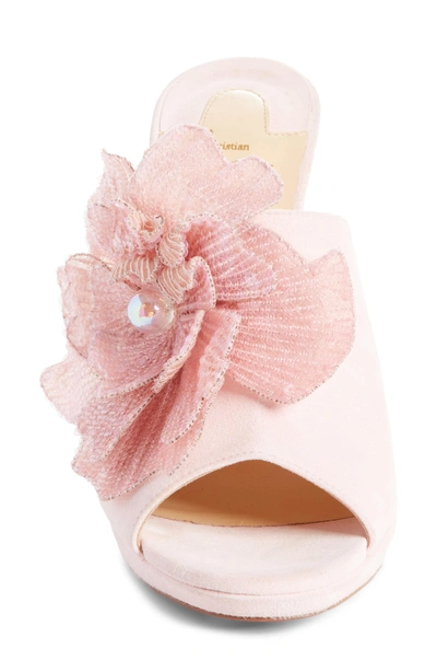 Shop Christian Louboutin Submuline Sequin Flower Mule In Pompadour