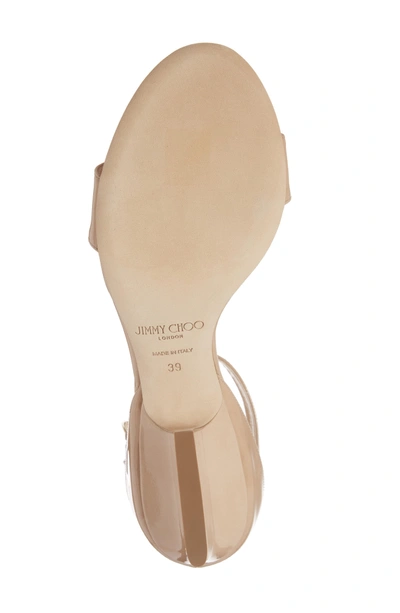 Shop Jimmy Choo Edina Ankle Strap Sandal In Nude Patent