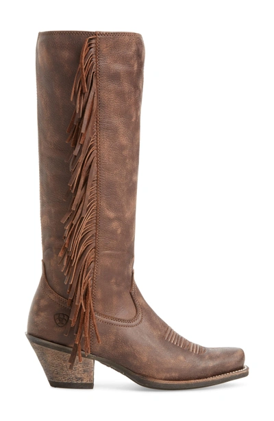 Shop Ariat Leyton Fringe Western Boot In Tack Room Chocolate Leather