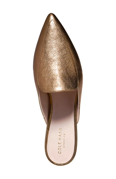 Shop Cole Haan Piper Loafer Mule In Gold Metallic Leather