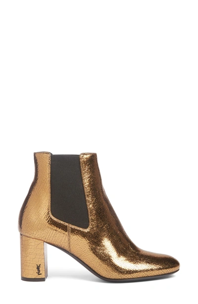 Shop Saint Laurent Loulou Bootie In Bronze