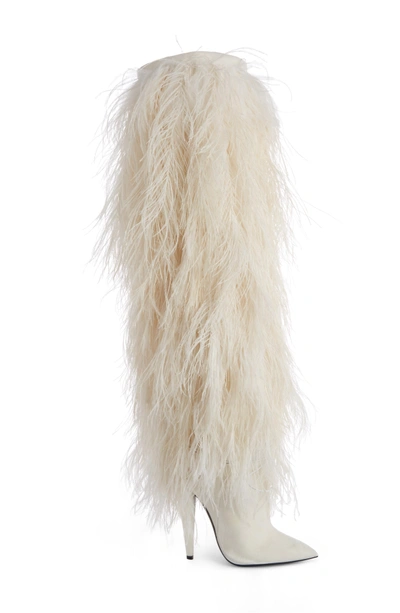 Shop Saint Laurent Yeti Tall Boot In White