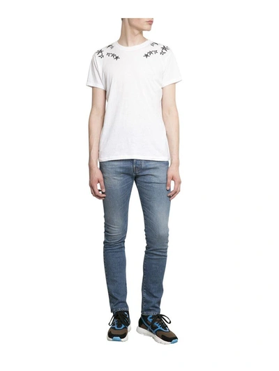 Shop Valentino Zandra Rhodes Cotton T-shirt In Bianco