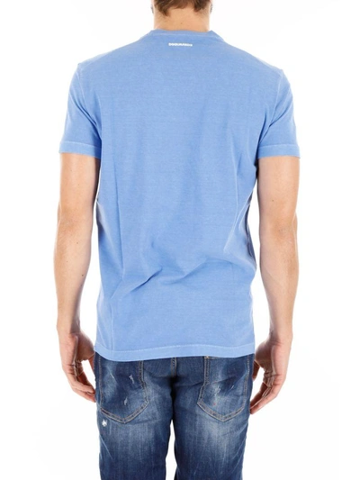 Shop Dsquared2 Printed T-shirt In Sky Blue