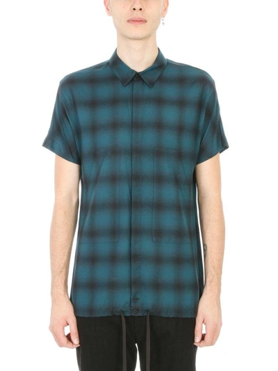 Shop Helmut Lang Unisleeves Cotton Green-black Shirt