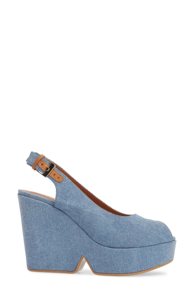 Shop Robert Clergerie Dylanto Platform Wedge Sandal In Denim