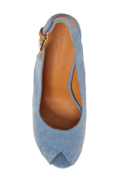 Shop Robert Clergerie Dylanto Platform Wedge Sandal In Denim