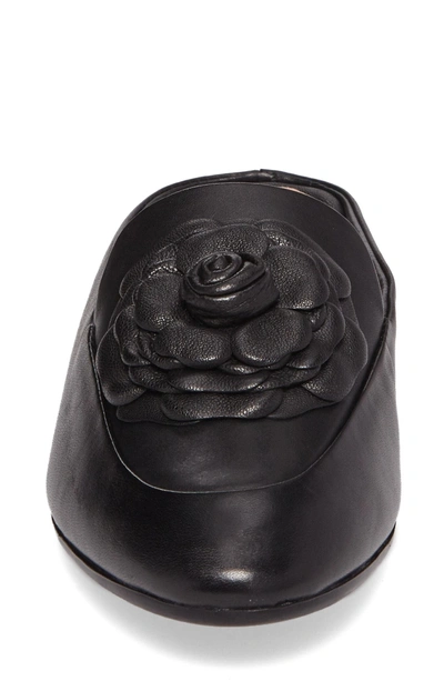 Shop Taryn Rose Dimensional Flower Mule In Black Leather