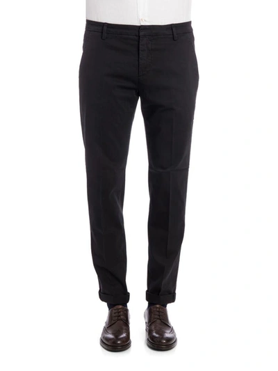 Shop Dondup Cotton Blend Gaubert Trousers In Black