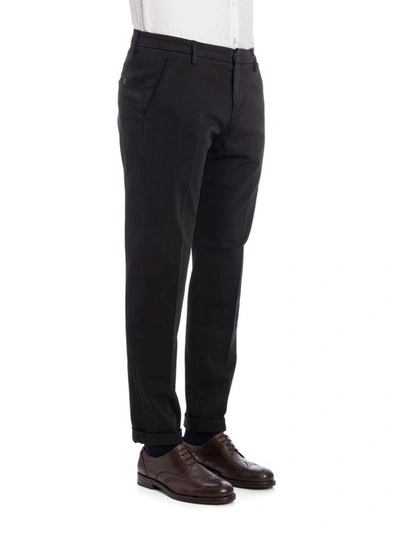 Shop Dondup Cotton Blend Gaubert Trousers In Black