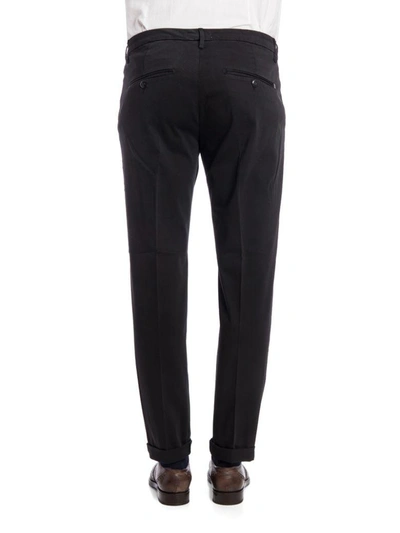 Shop Dondup Cotton Blend Gaubert Trousers In Black