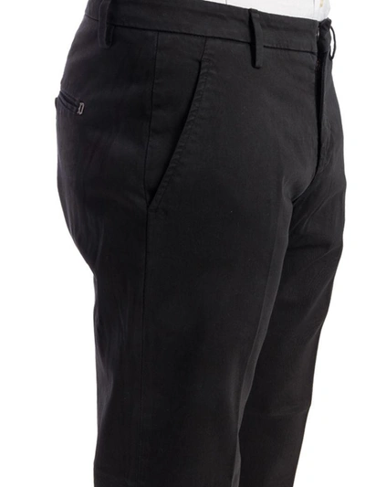 Shop Dondup Cotton Blend Gaubert Trousers In Black