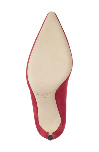 Shop Jimmy Choo 'romy' Pointy Toe Pump In Cerise Suede