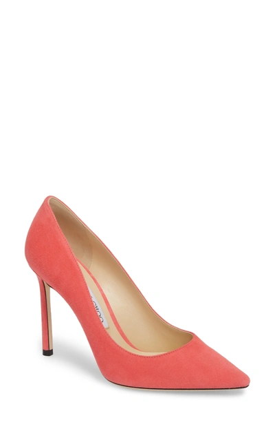 Shop Jimmy Choo 'romy' Pointy Toe Pump In Flamingo Pink