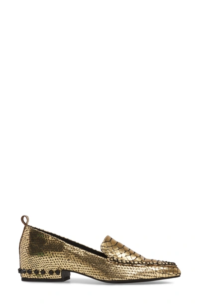Jeffrey Campbell Barnett Studded Loafer In Gold Snake Black | ModeSens