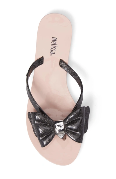 Shop Melissa Harmonic Bow Xiii Flip Flop In Pink/ Black
