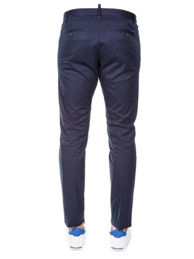 Shop Dsquared2 Cotton Trousers In Blue
