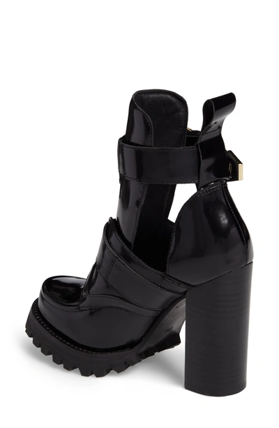 Shop Jeffrey Campbell Craven Buckle Strap Bootie In Black Box-gold