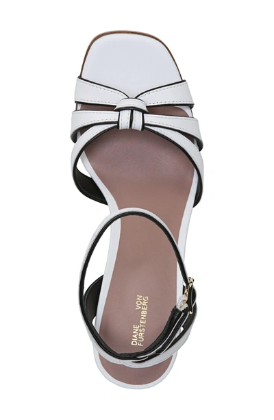 Shop Diane Von Furstenberg Felicity Knotted Sandal In White/ Black