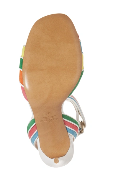 Shop Valentino Rainbow Sandal In White Multi