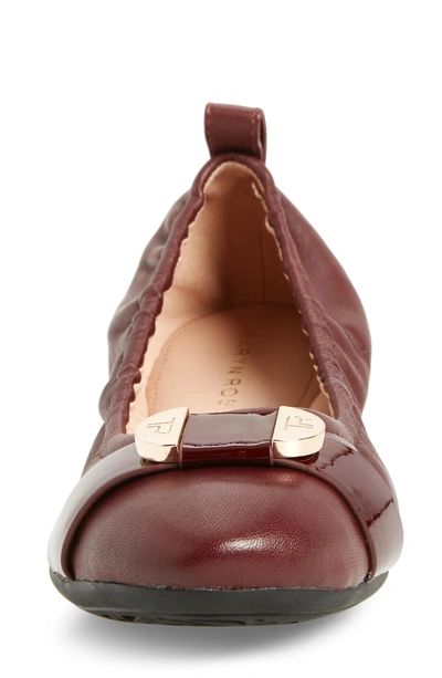 Shop Taryn Rose Abriana Ballet Flat In Wine Leather