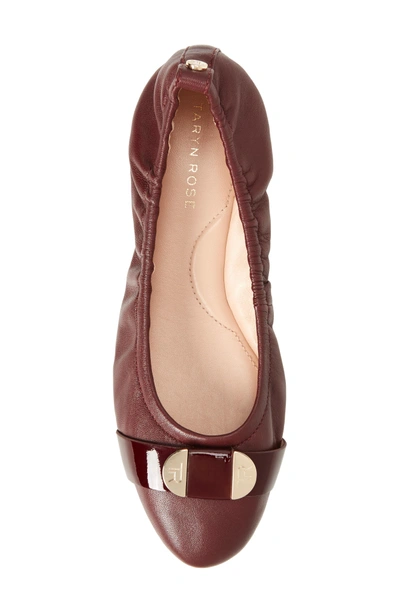 Shop Taryn Rose Abriana Ballet Flat In Wine Leather