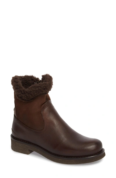 Shop Pajar Odessa Waterproof Insulated Snow Boot In Brown Fur Leather