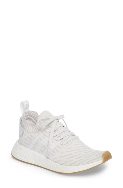 Shop Adidas Originals Nmd R2 Primeknit Athletic Shoe In White/ White/ Shock Pink