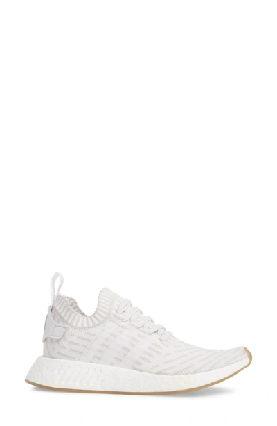 Shop Adidas Originals Nmd R2 Primeknit Athletic Shoe In White/ White/ Shock Pink