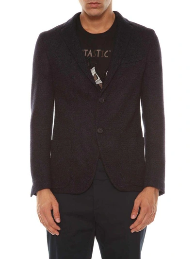 Shop Fendi Two Buttons Blazer In Blu Notte