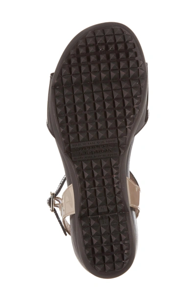 Shop Wonders Wedge Sandal In Black/ Taupe Leather