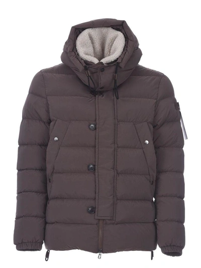 Shop Peuterey Down Jacket Gripen Eco Fur In Marrone