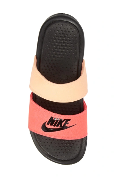 Shop Nike 'benassi - Ultra' Slide Sandal In Pink/ Black/ Sunset