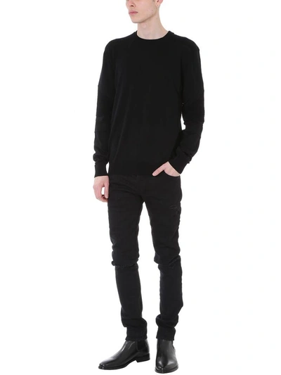 Shop Balmain Black Cotton Knit