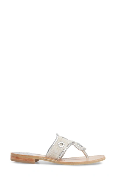 Shop Jack Rogers Isla Thong Sandal In White/ Silver Fabric