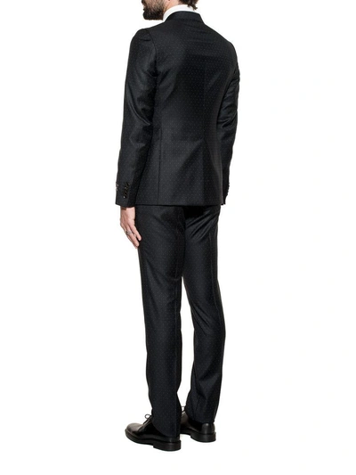 Shop Gucci Black-white Polka Dots Monaco Wool 2 Piece Suit