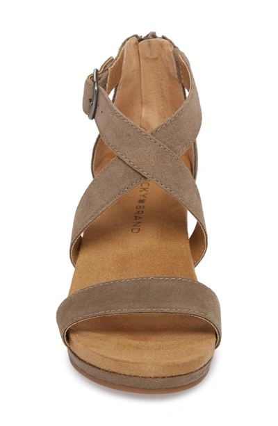 Shop Lucky Brand Kenadee Wedge Sandal In Brindle Suede