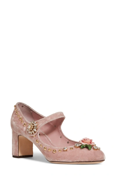 Shop Dolce & Gabbana Rose Mary Jane Pump In Pink