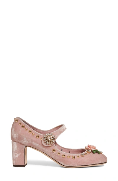 Shop Dolce & Gabbana Rose Mary Jane Pump In Pink